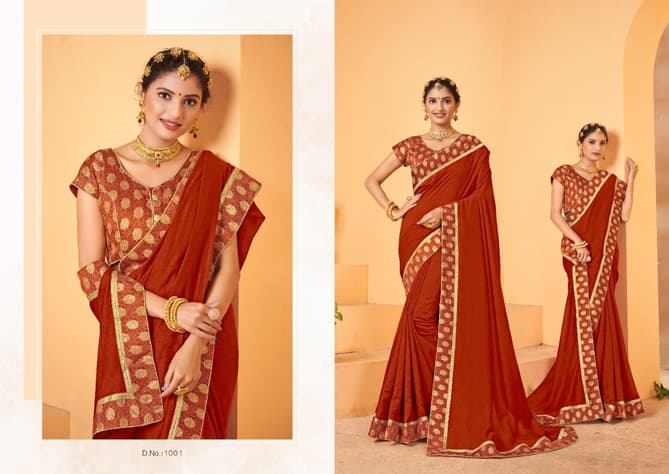 Saroj Natural Beauty Fancy Designer Festive Wear Vichitra Silk Saree Collection